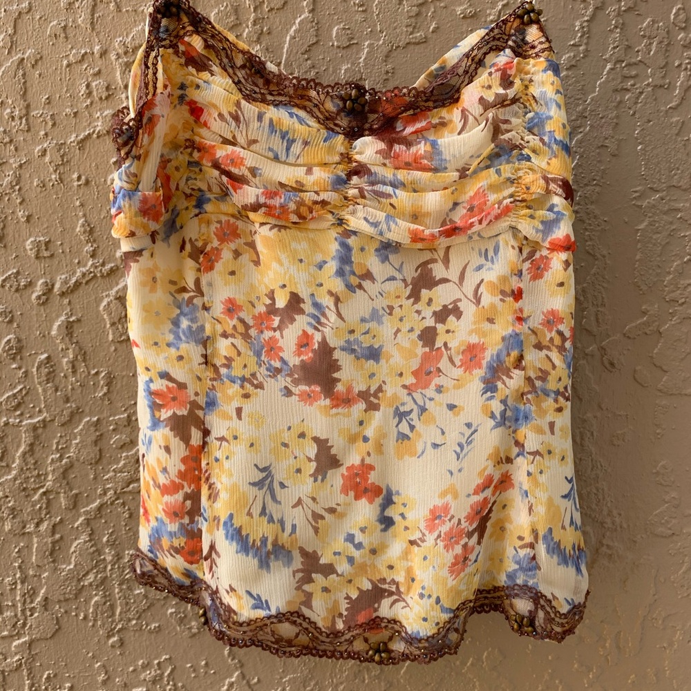 Intuitions Brown & Yellow Patterned Camisole - 6